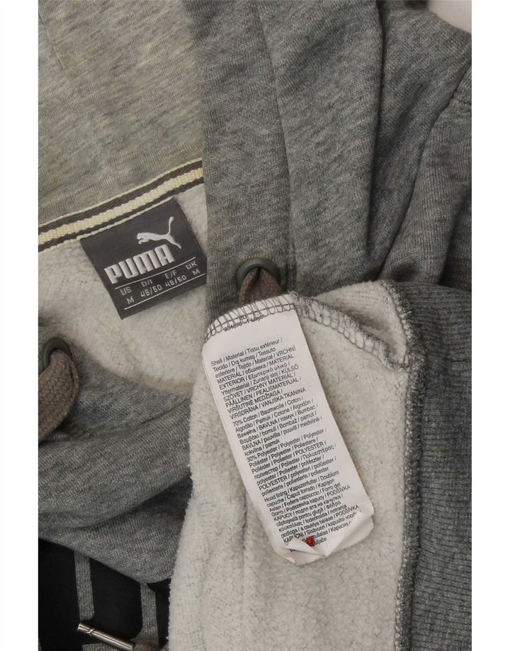 Puma Mens Graphic Hoodie Jumper Médio Algodão Cinza