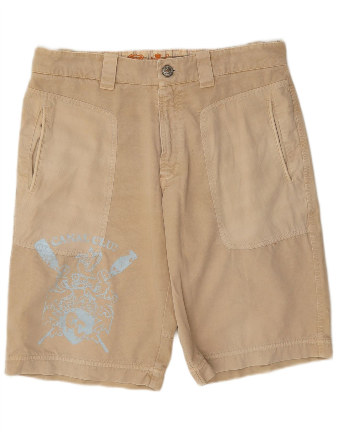 Shorts Chino Gráfico Masculino Vintage W36 Grande Bege