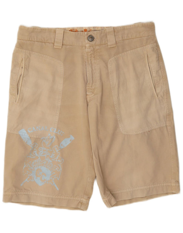 Shorts Chino Gráfico Masculino Vintage W36 Grande Bege