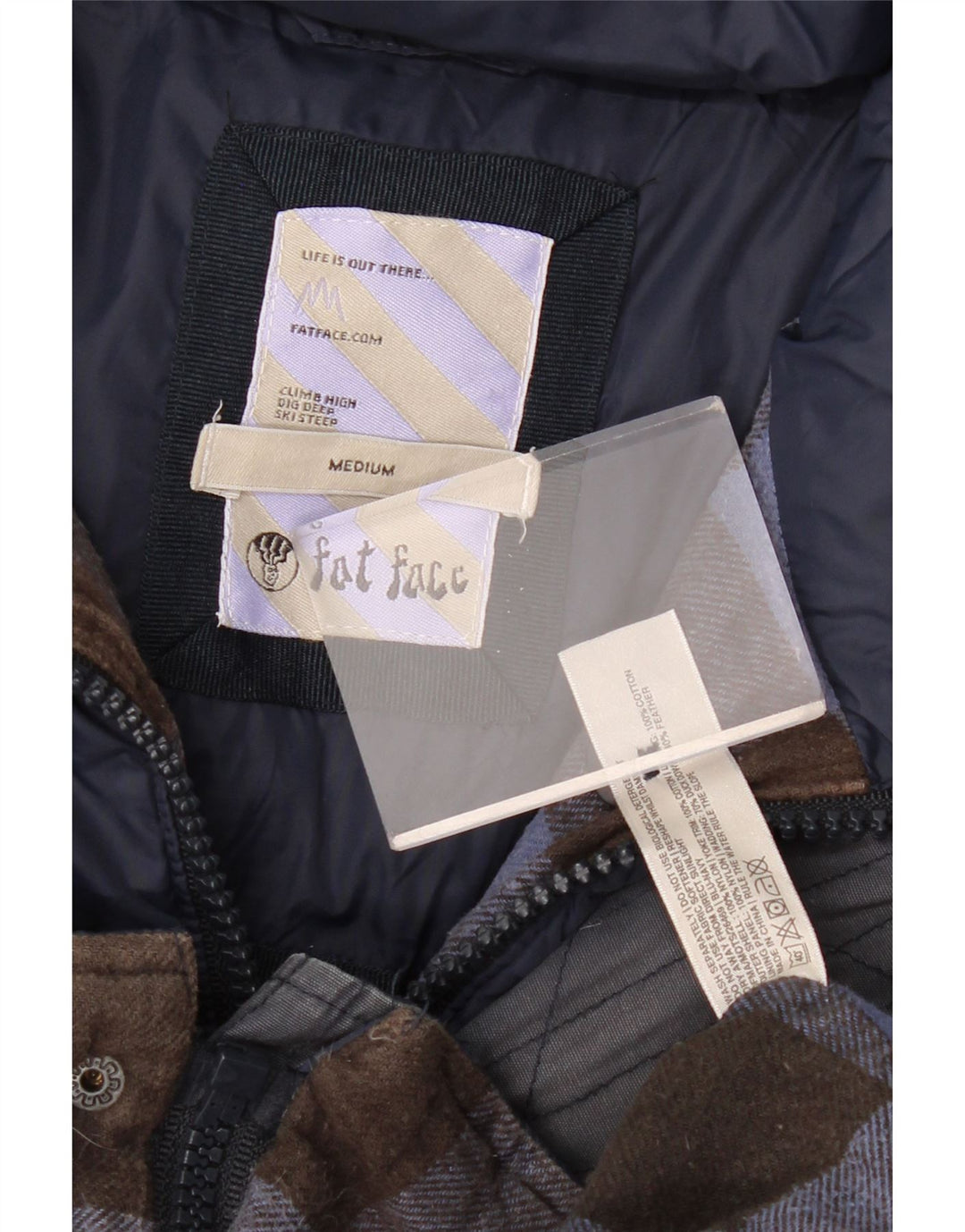 Colete acolchoado masculino FAT FACE UK 38 médio azul marinho Colourblock nylon