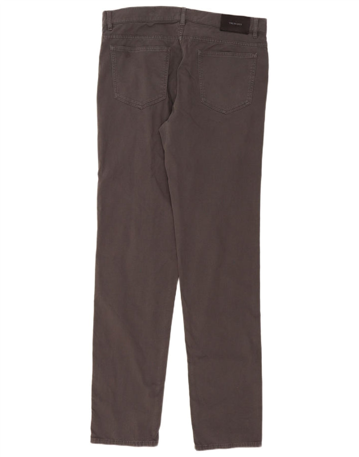 Trussardi Mens Calça Casual Slim W36 L36 Cinza