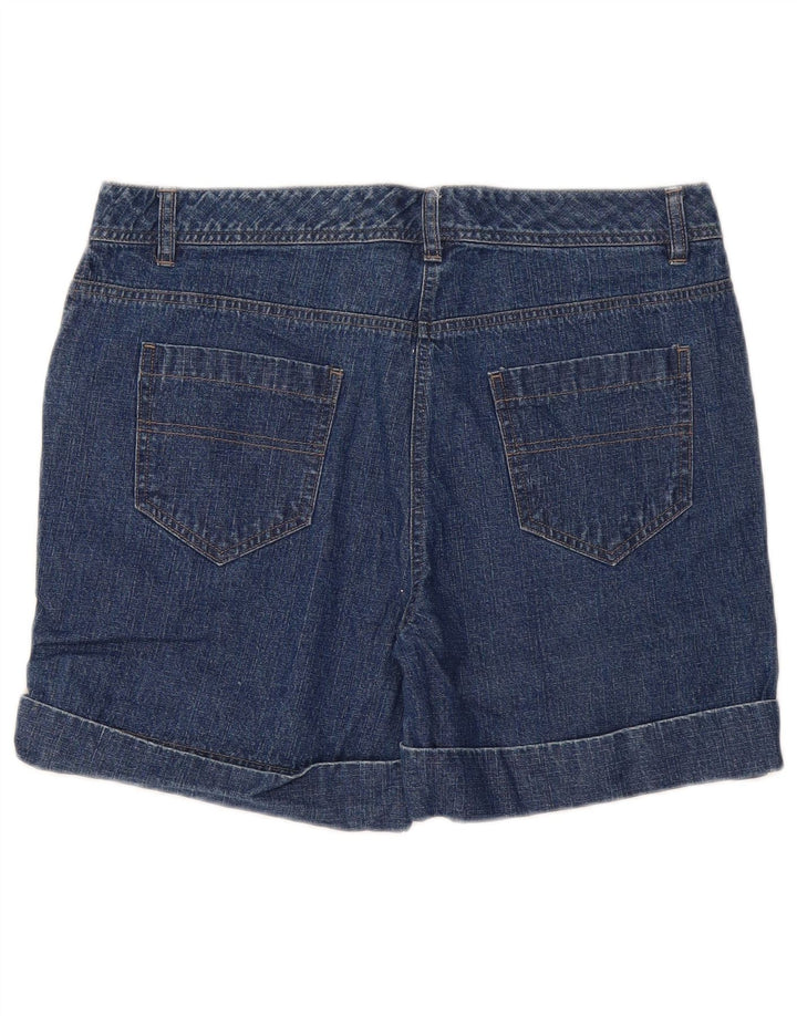Shorts jeans feminino Sasha Reino Unido 14 grande W36 algodão azul