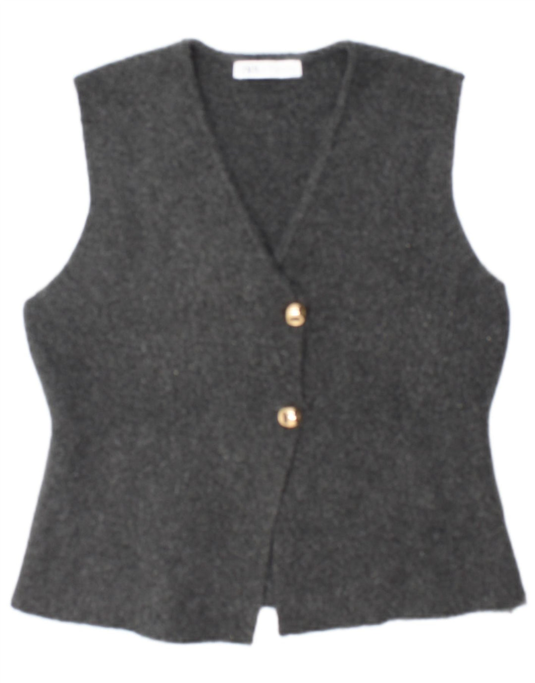 Colete feminino Zara UK 14 grande poliéster cinza