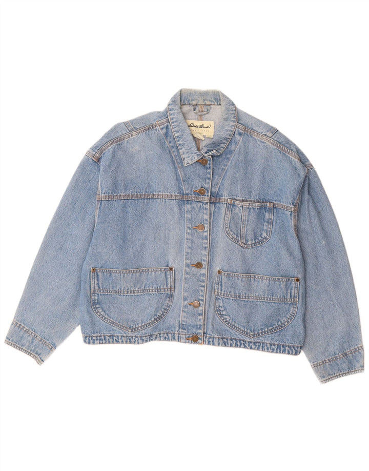 Jaqueta jeans feminina EDDIE BAUER de grandes dimensões Reino Unido 14 algodão azul médio