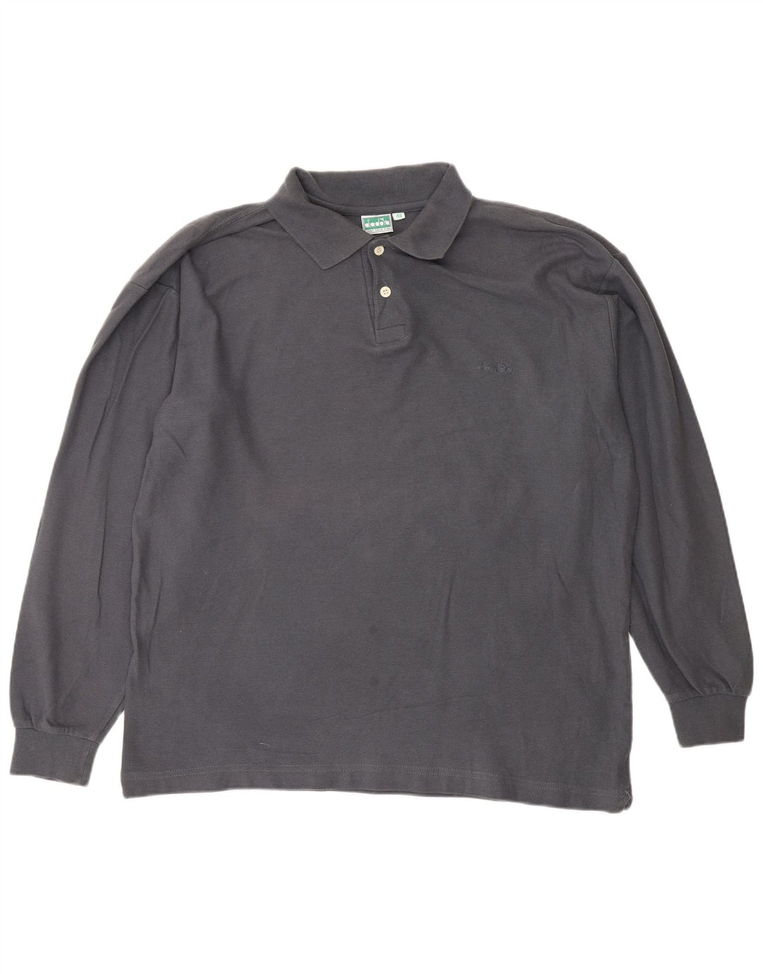 Camisa polo masculina de manga comprida DIADORA IT 48 algodão cinza médio