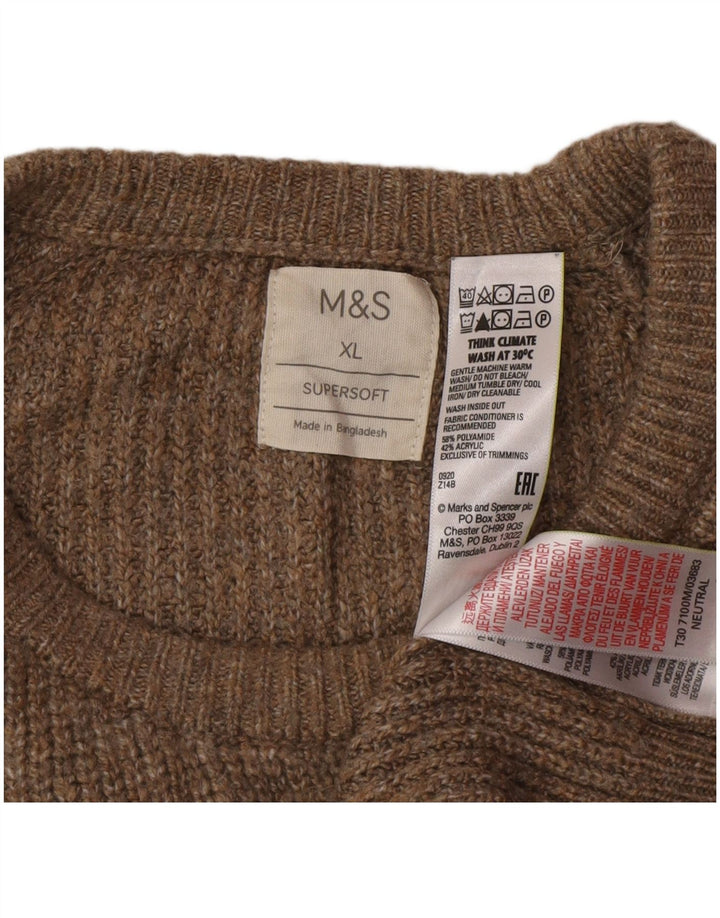 Suéter masculino Marks & Spencer com gola redonda XL marrom poliamida