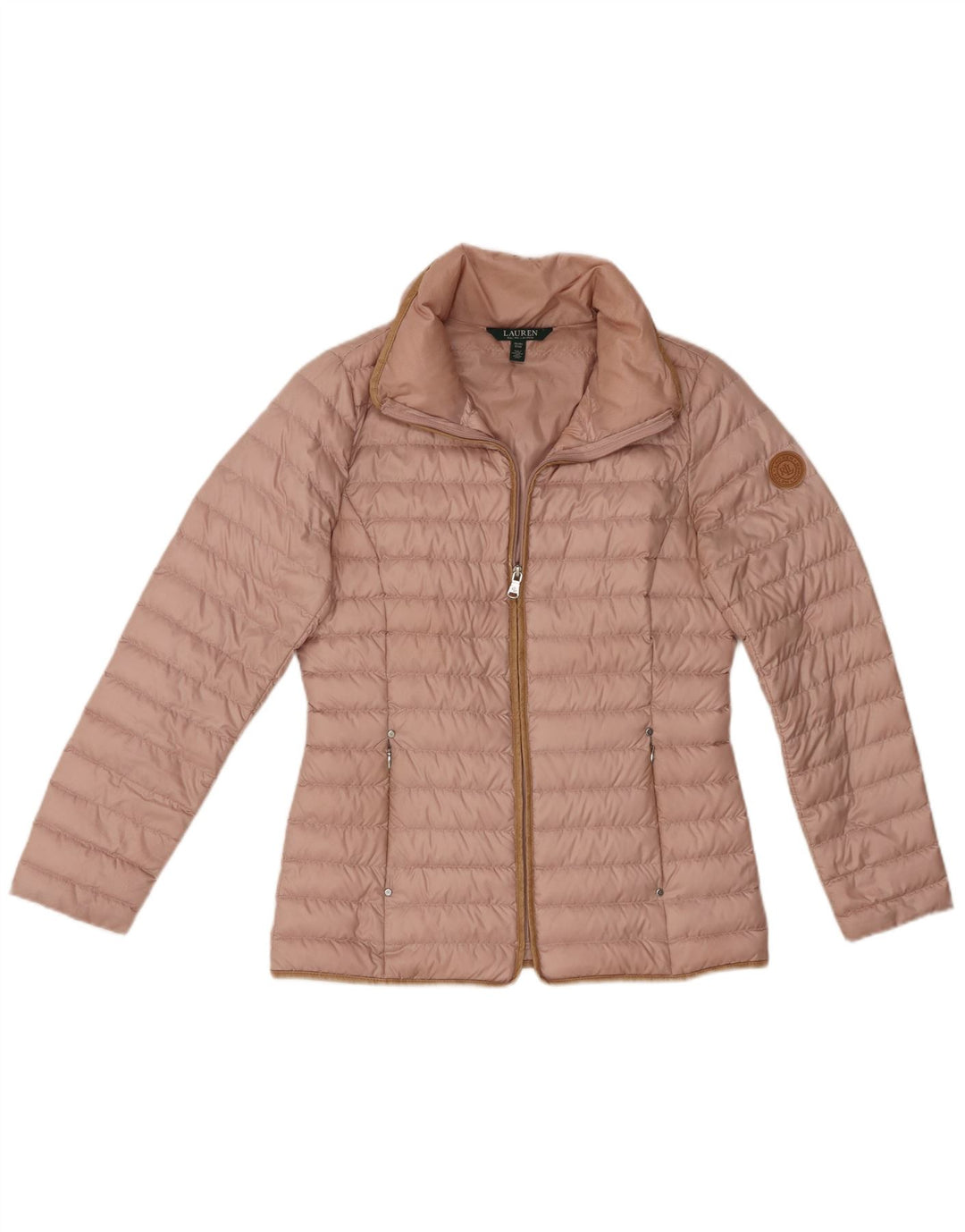 Jaqueta acolchoada feminina Ralph Lauren UK 6 XS poliéster rosa