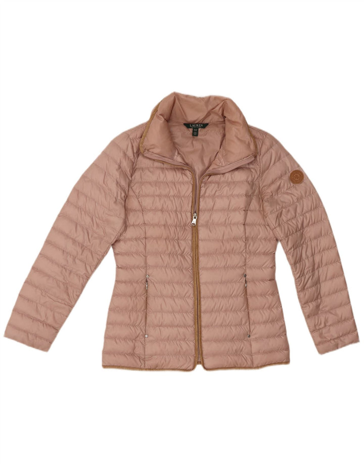 Jaqueta acolchoada feminina Ralph Lauren UK 6 XS poliéster rosa