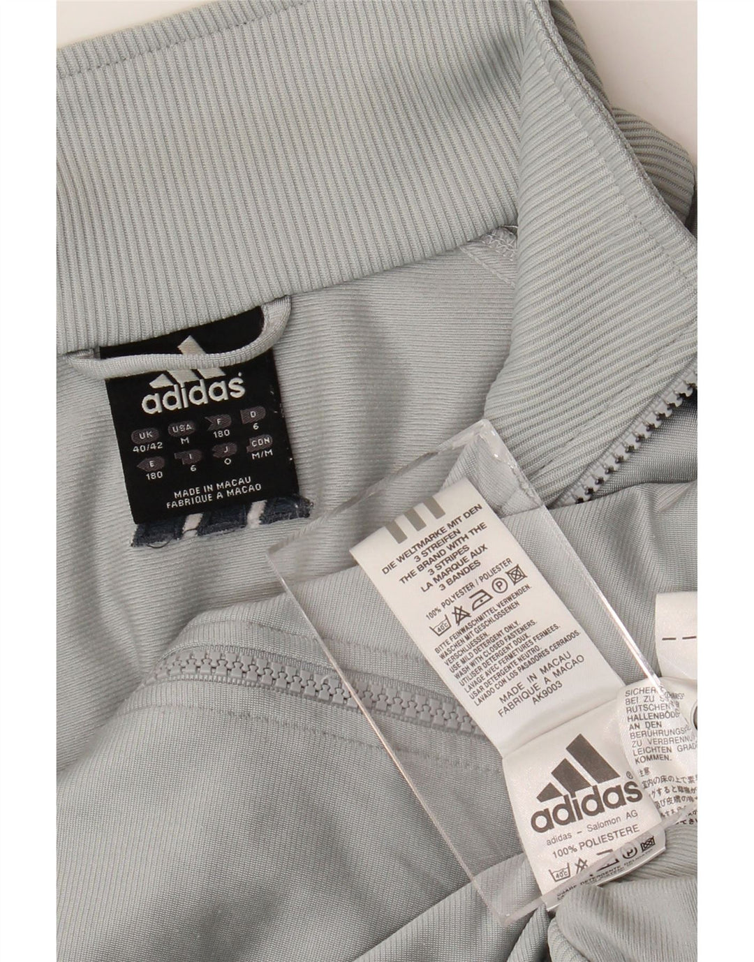Adidas Mens Loose Fit Tracksuit Top Jacket UK 40/42 Médio Cinza Poliéster