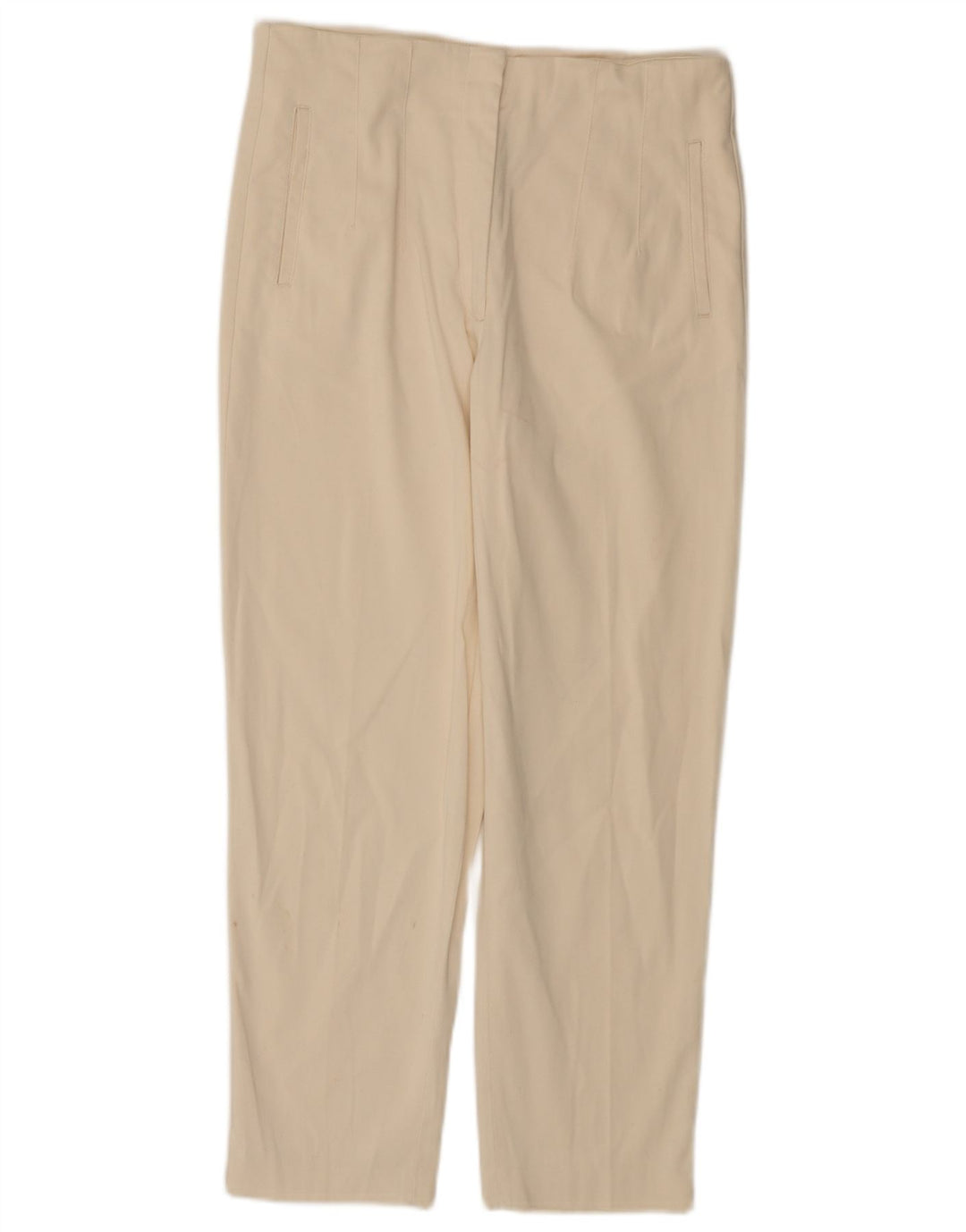 Calça feminina Massimo Dutti cortada UE 42 grande W30 L25 branca
