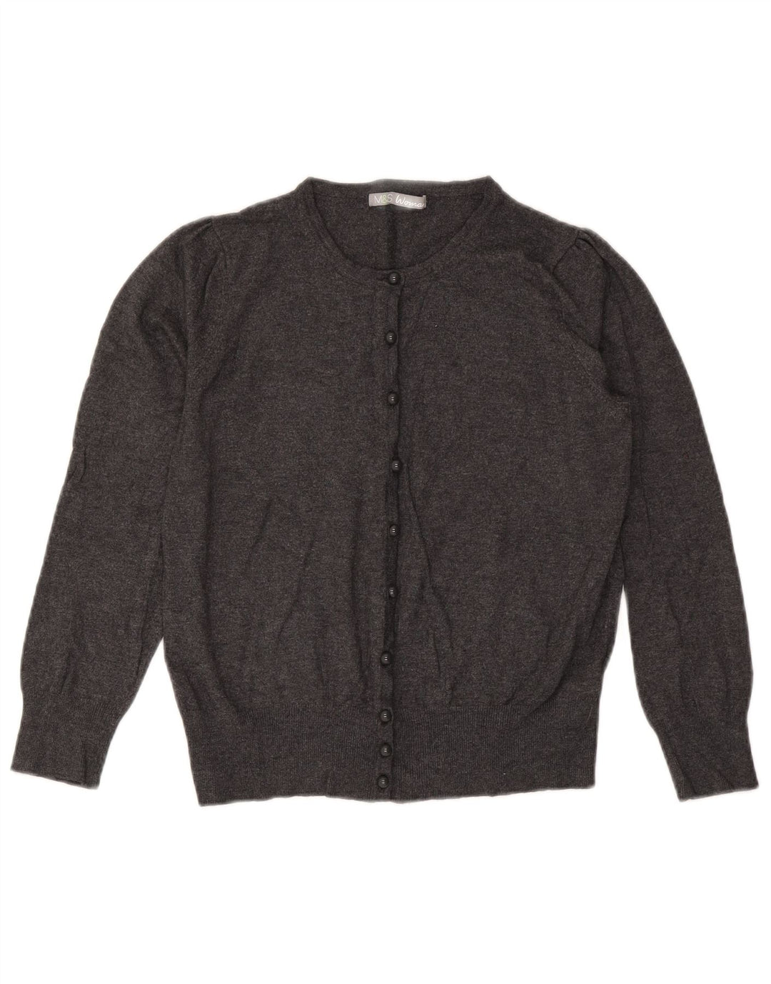 Suéter cardigã feminino Marks & Spencer Reino Unido 14 viscose cinza médio