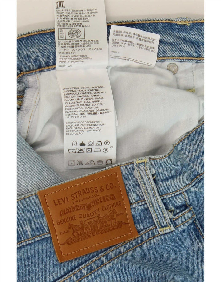 Shorts jeans feminino Levi's Ribcage W32 grande algodão azul
