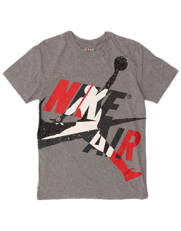 Camiseta Jordan masculina gráfica top pequeno algodão cinza