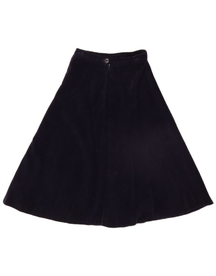 Conjunto de saia feminina de veludo cotelê PIERRE D'ALBY de 2 peças Reino Unido 10 pequeno W24 azul marinho