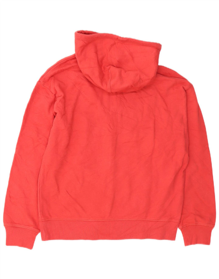 Suéter feminino Levi's com capuz e zíper grande Reino Unido 10 pequeno algodão vermelho