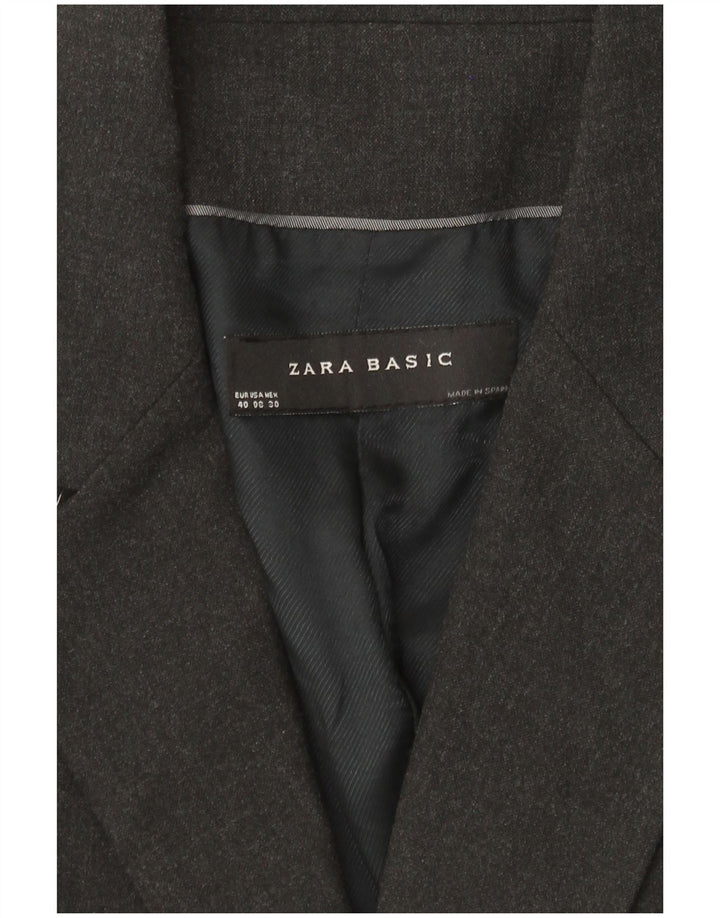 Jaqueta blazer feminina Zara com 1 botão EU 40 cinza médio