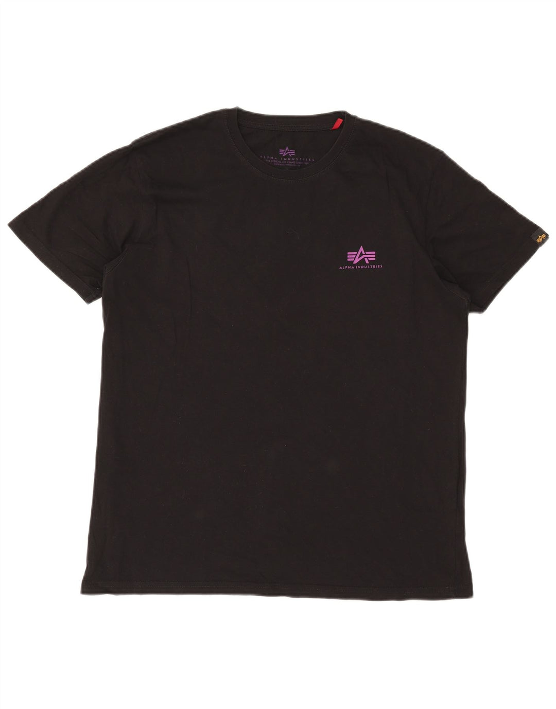 Camiseta gráfica masculina Alpha Industries grande algodão preto