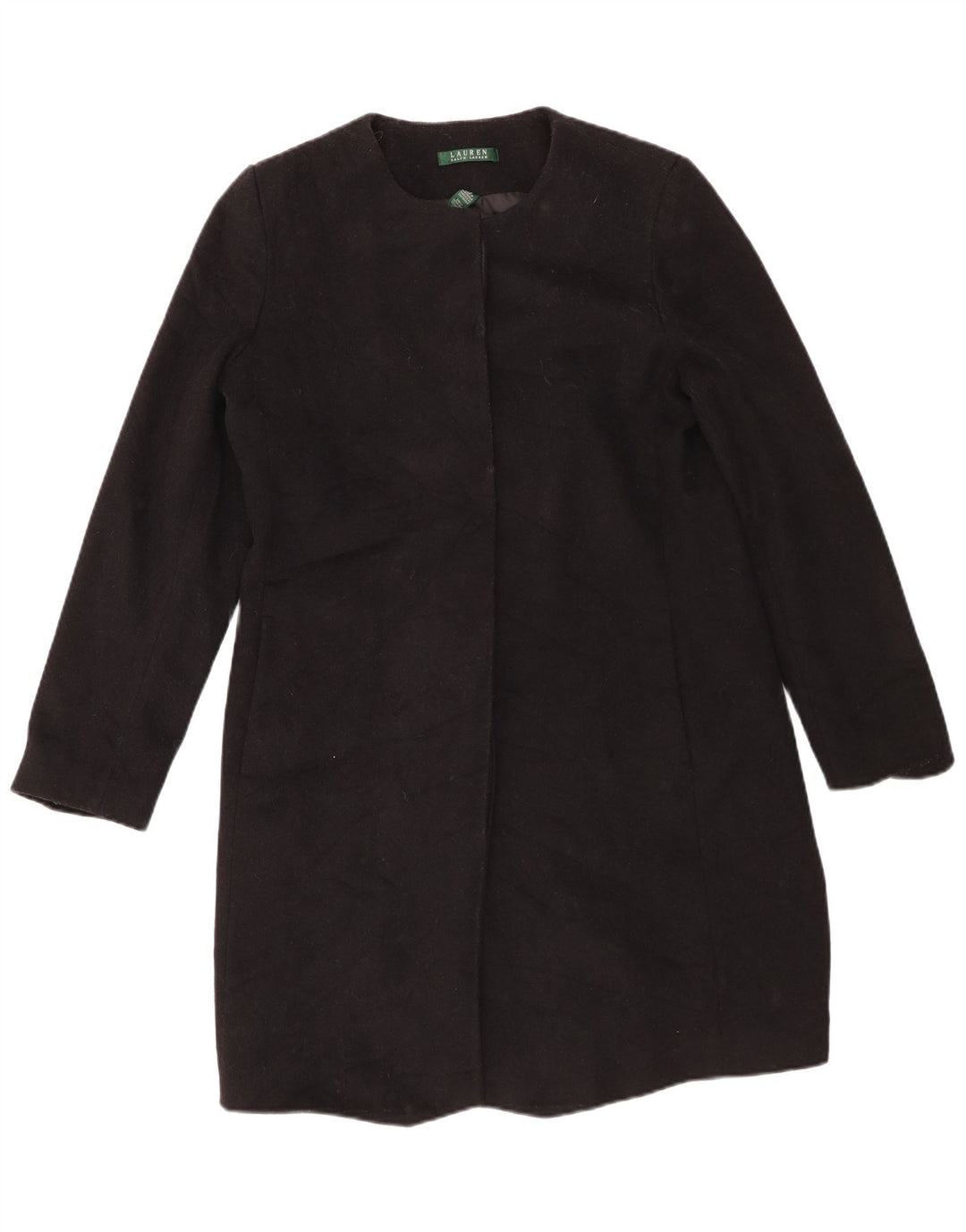 Sobretudo feminino Ralph Lauren US 10 grande lã preta