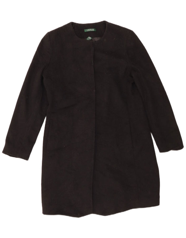 Sobretudo feminino Ralph Lauren US 10 grande lã preta