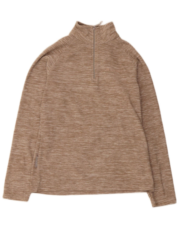 Suéter de lã feminino Mountain Warehouse com zíper e gola UK 10 pequeno bege manchado