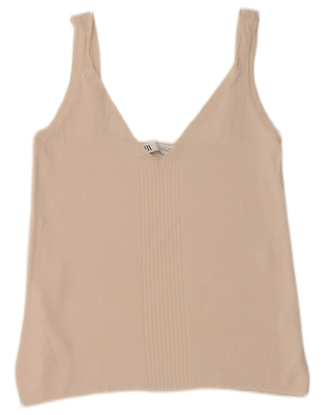 Zara Womens Crop Cami Top UK 14 Grande Bege Viscose