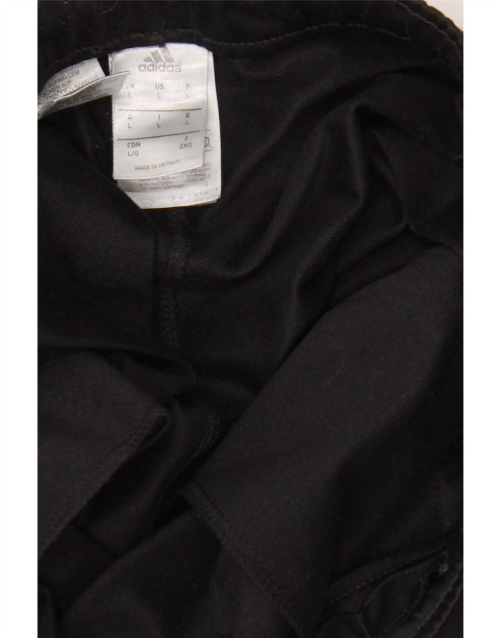 Calça de treino masculina Adidas Joggers grande preto colorblock poliéster