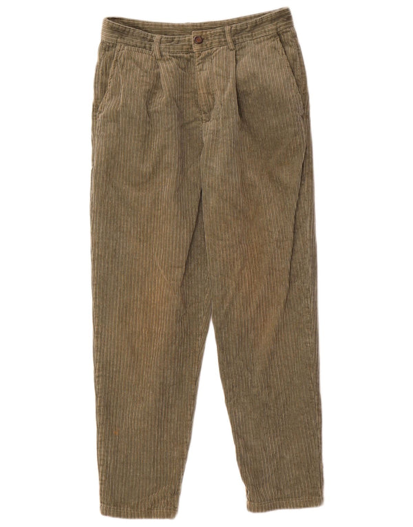 Zara Calça masculina de veludo cotelê UE 36 XS W29 L26 algodão verde