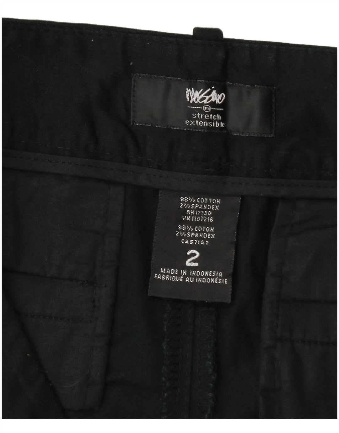 Shorts Chino feminino Mossimo US 2 XS W32 algodão preto