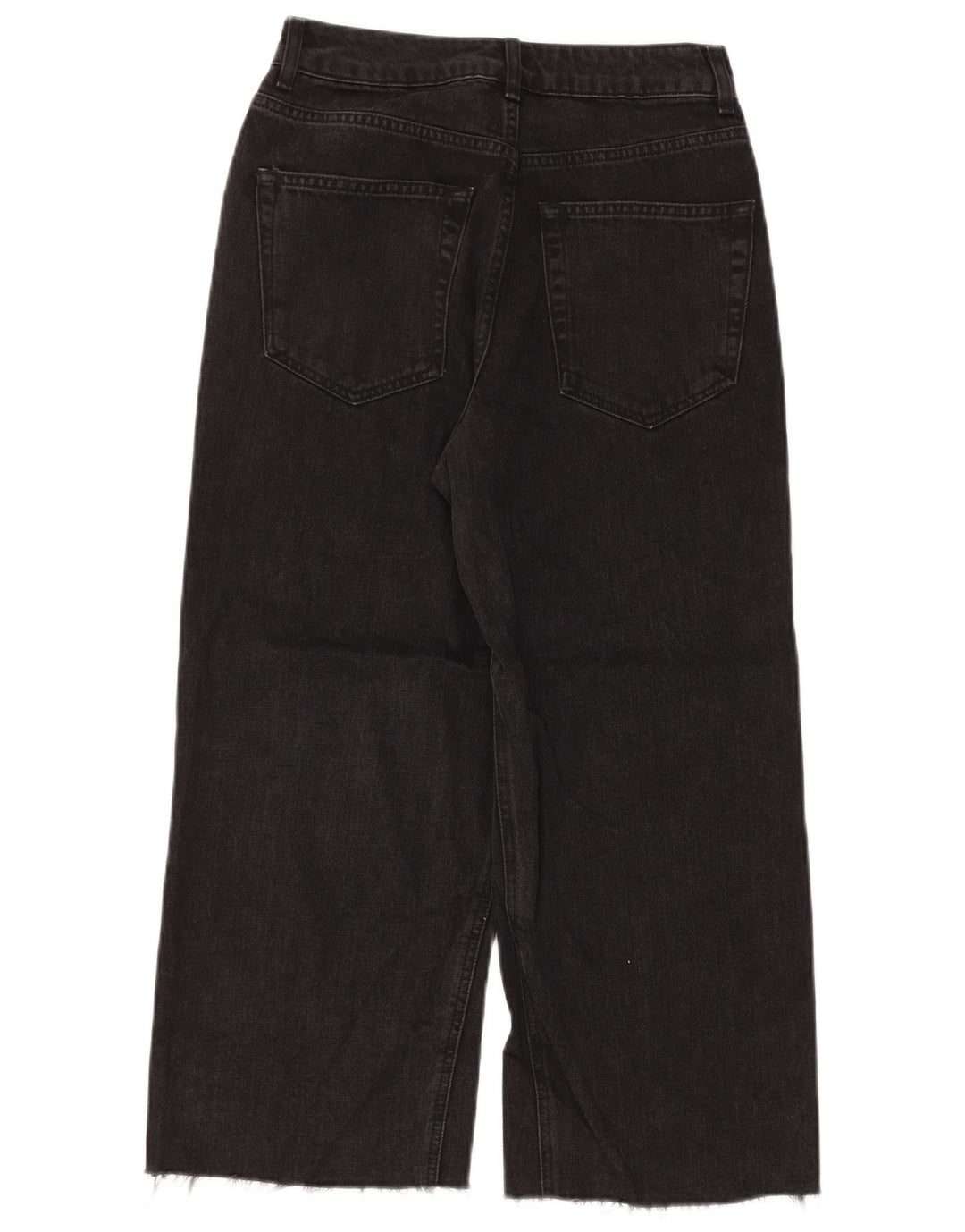 Jeans feminino de perna larga TOPSHOP W28 L23 poliéster preto
