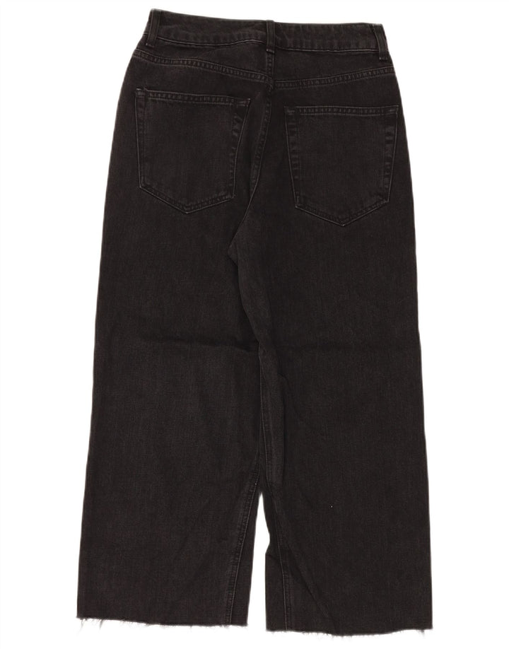 Jeans feminino de perna larga TOPSHOP W28 L23 poliéster preto
