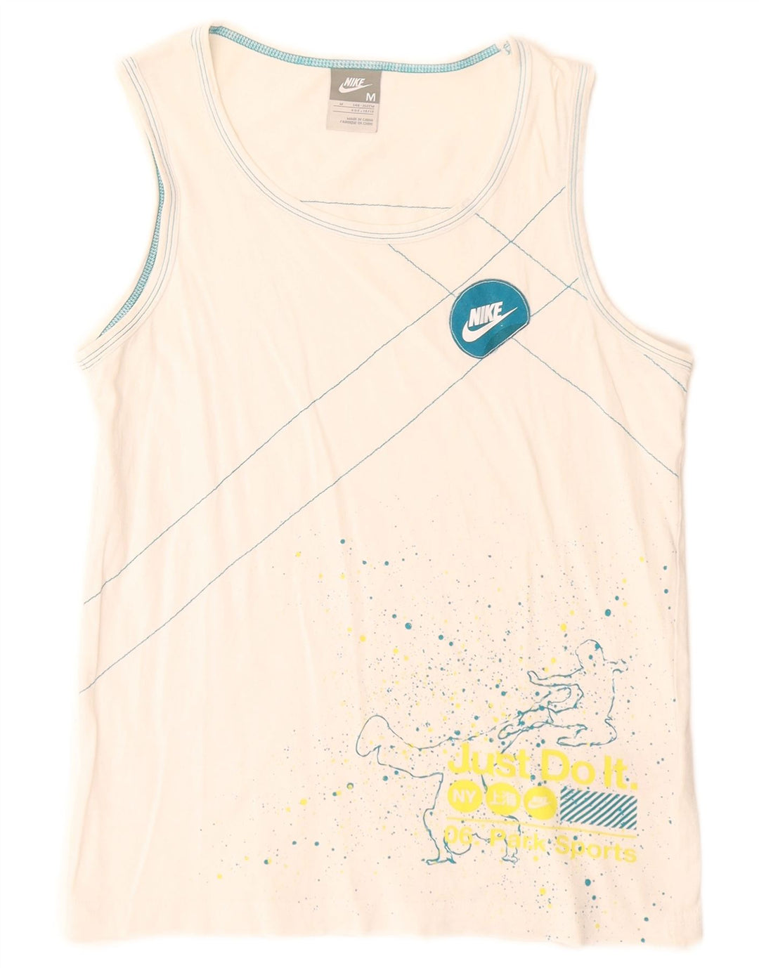 Colete gráfico Nike Boys Top 10-11 anos médio branco poliéster