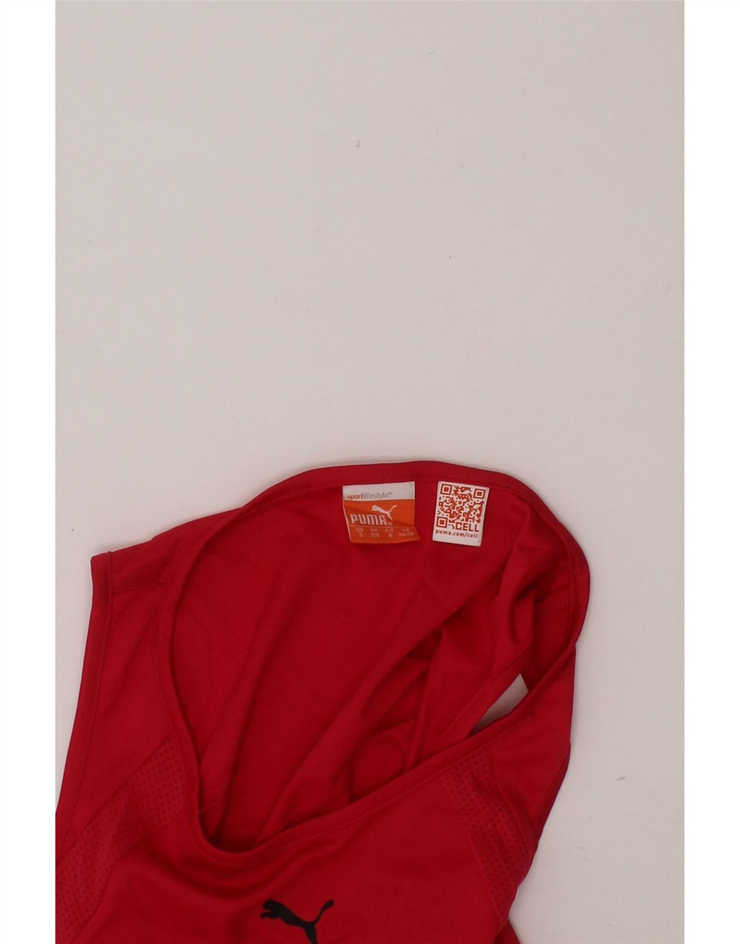 PUMA Girls Vest Top 7-8 Years Pink Polyester Vintage Puma and Second-Hand Puma from Messina Hembry 