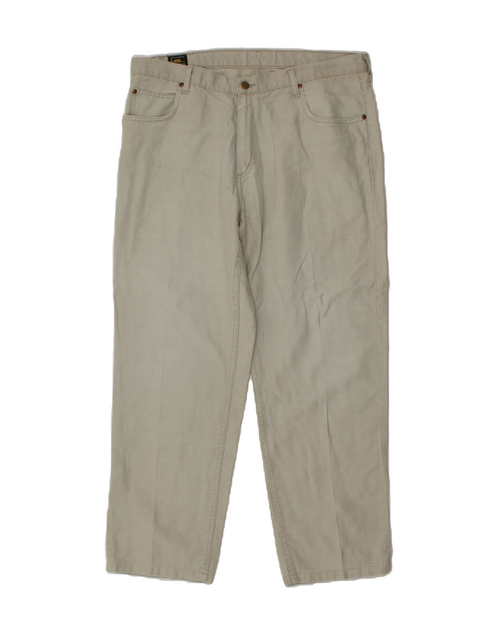 LEE Mens Straight Casual Trousers W38 L32 Beige Cotton Vintage Lee and Second-Hand Lee from Messina Hembry 