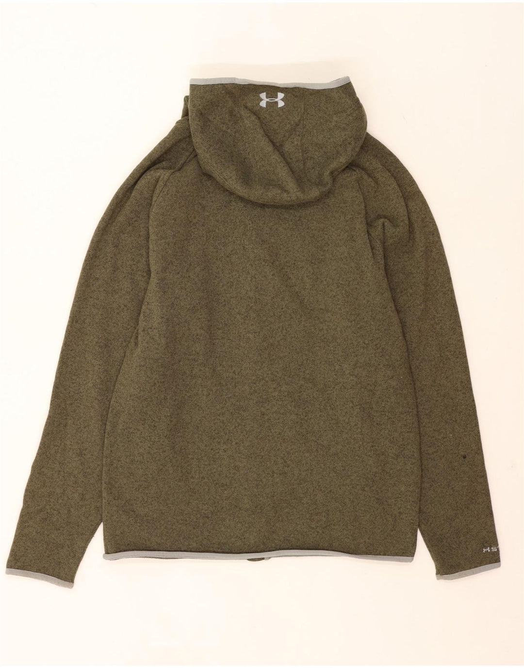 Suéter masculino Under Armour com capuz e zíper grande verde salpicado