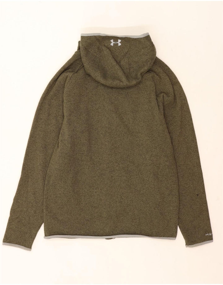 Suéter masculino Under Armour com capuz e zíper grande verde salpicado
