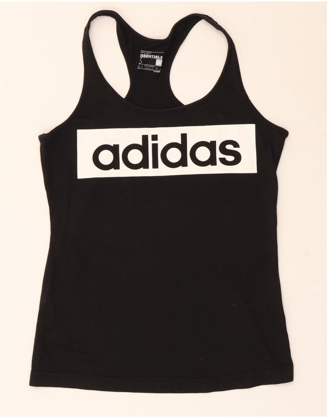 Adidas Womens Climalite Graphic Vest Top UK 8/10 Pequeno Preto