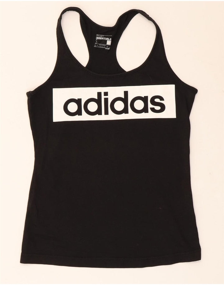Adidas Womens Climalite Graphic Vest Top UK 8/10 Pequeno Preto