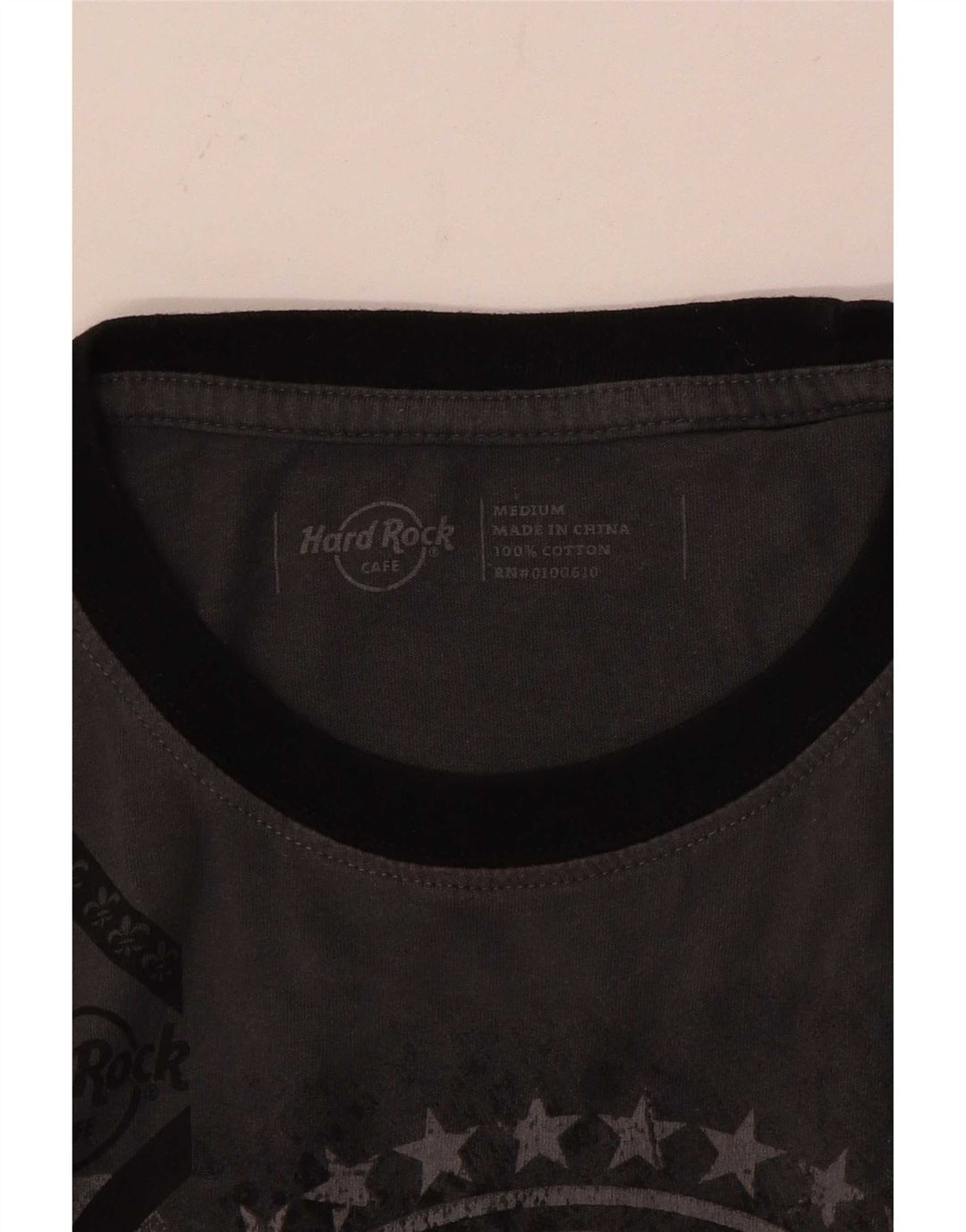 Camiseta masculina Hard Rock Cafe Chicago com estampa gráfica de algodão cinza médio