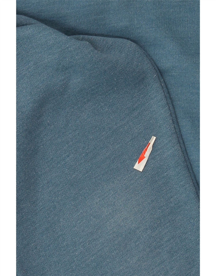 Crew Clothing Mens Zip Neck Moletom Jumper Médio Algodão Azul