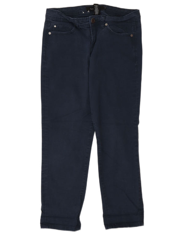 Calça feminina reta casual Calvin Klein US 8 pequena W28 L26 azul marinho