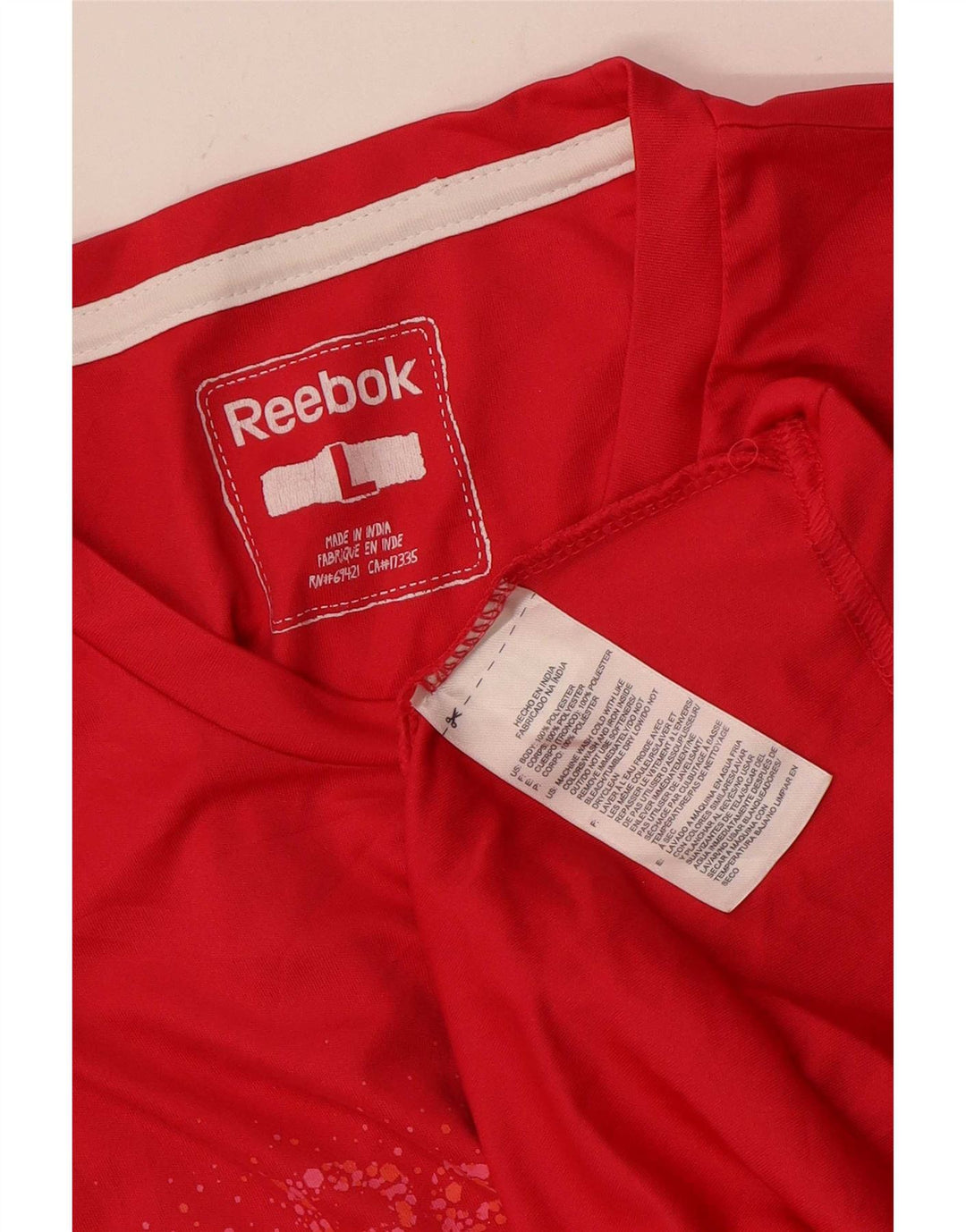 Camiseta feminina Reebok Graphic UK 14 grande poliéster rosa