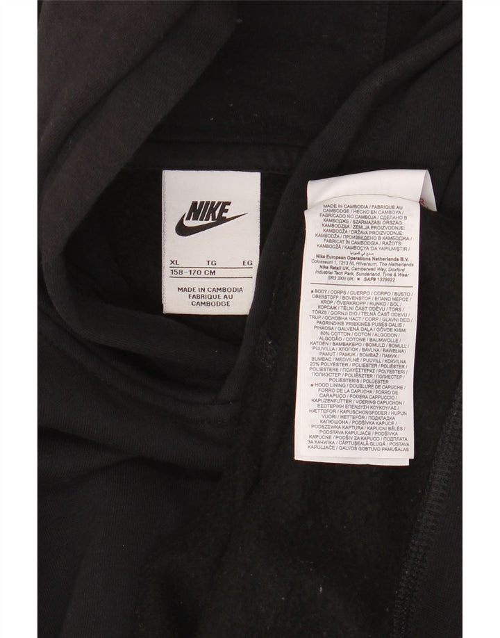 NIKE Meninos Hoodie Jumper 13-14 Anos XL Preto Algodão