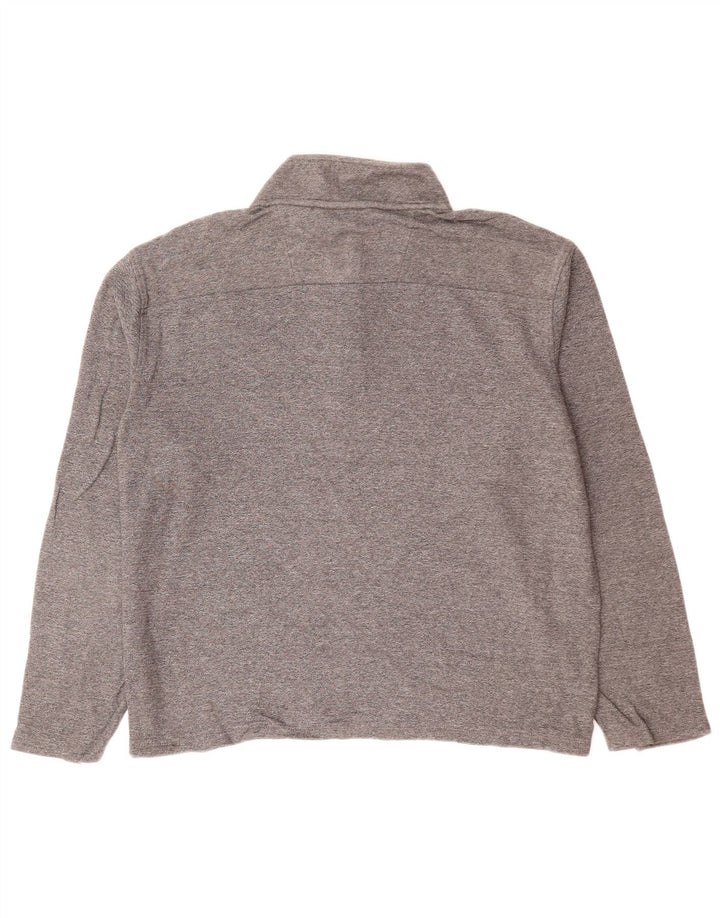 CALVIN KLEIN Suéter feminino oversized com gola e zíper Reino Unido 12 cinza médio