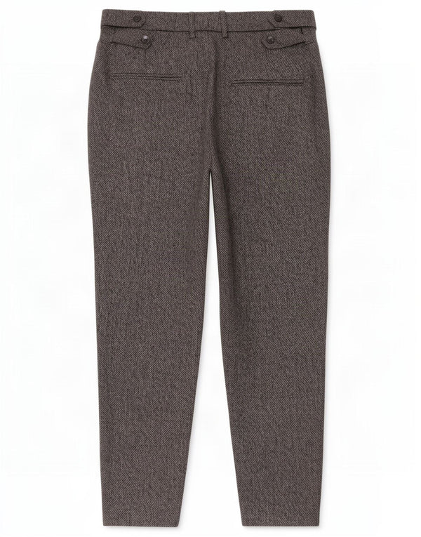 Calça masculina Zara Crop Pegged Suit EU 42 Grande W32 L26 Poliéster Cinza