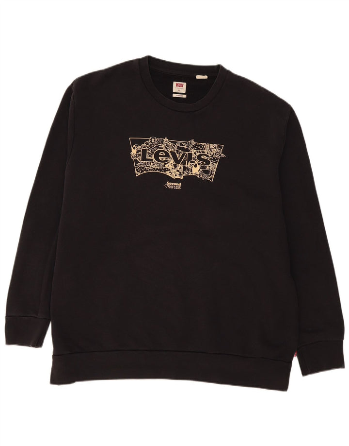Moletom masculino Levi's Graphic Standard Fit Jumper XL preto algodão