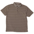 Camisa polo masculina EDDIE BAUER algodão listrado cinza médio