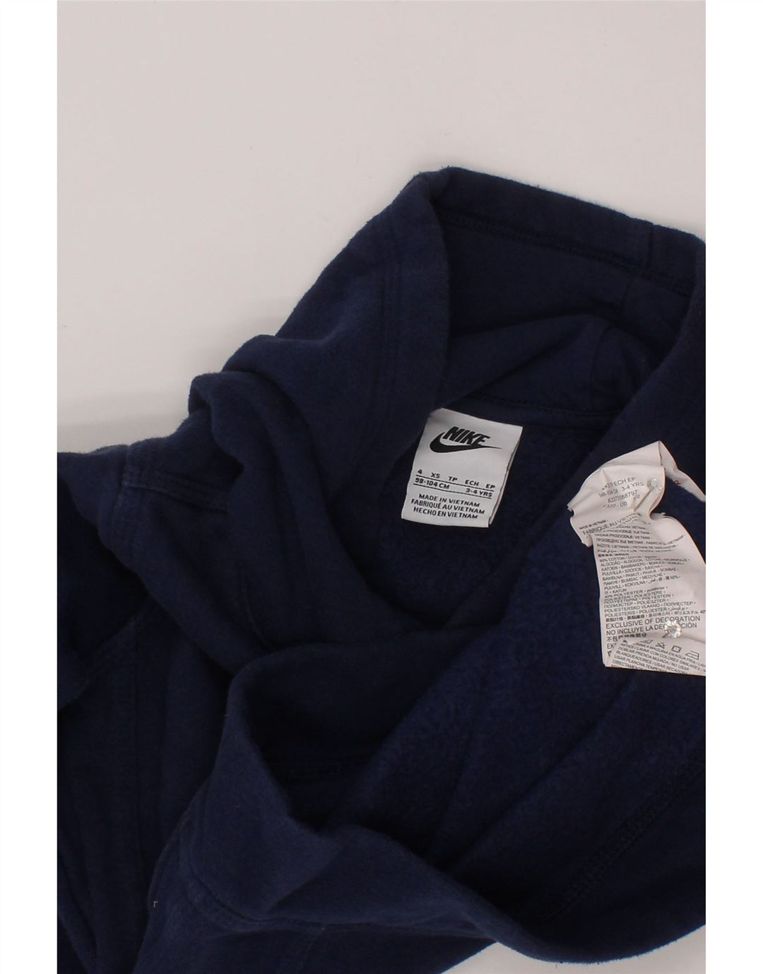 NIKE Meninos Hoodie Jumper 3-4 Anos XS Azul Marinho Algodão