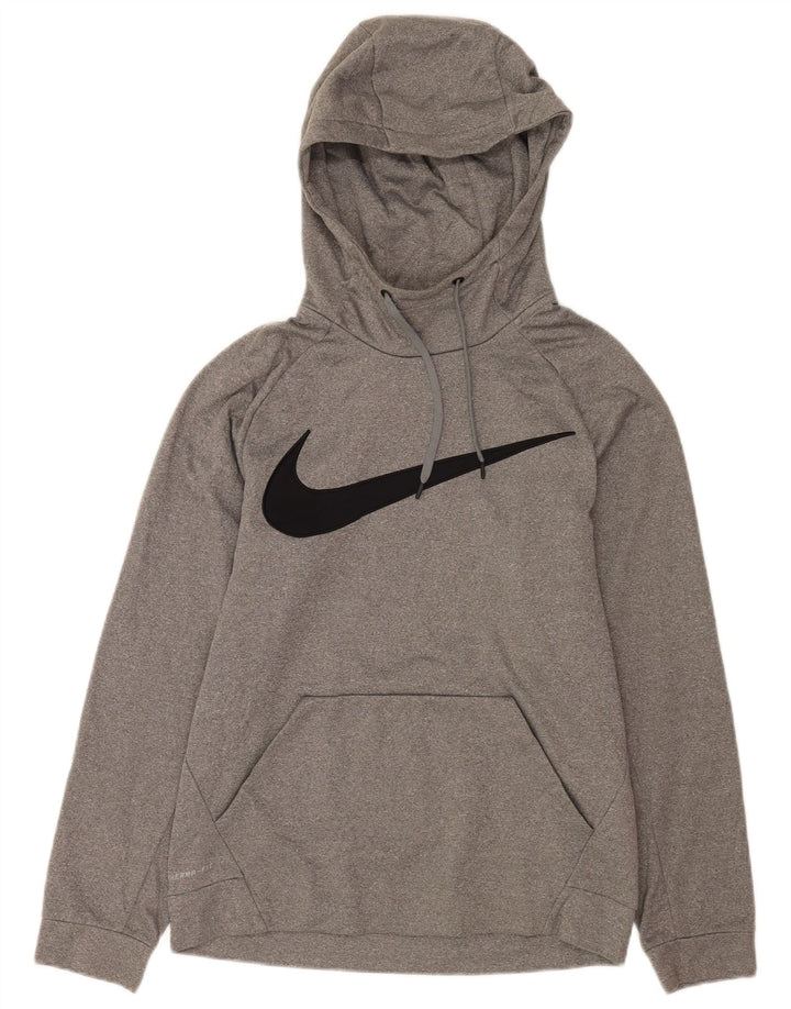 Suéter Nike Masculino Dri Fit Graphic com capuz pequeno cinza manchado de poliéster