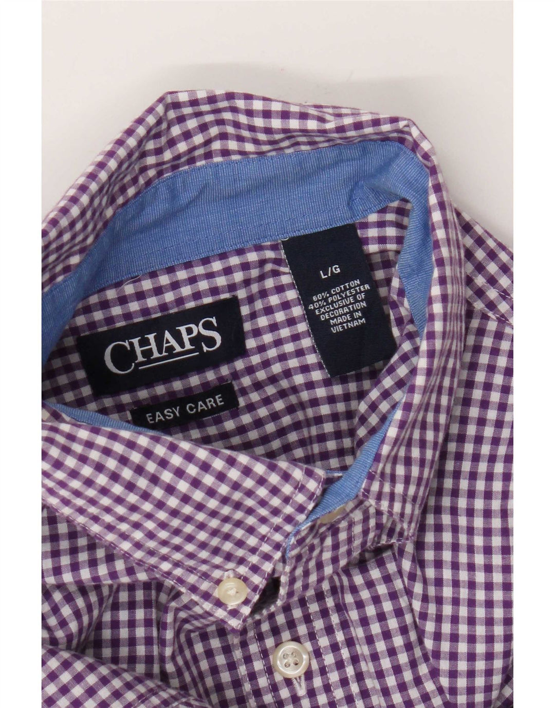Camisa masculina Chaps grande algodão guingão roxo