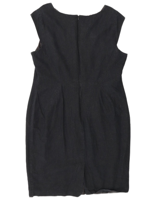 Vestido feminino Marks & Spencer sem mangas com bainha UK 18 XL preto linho